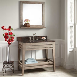 36" AURELIA TEAK VANITY FOR UNDERMOUNT SINK - GRAY WASH - Bathroom Vanities And Sink Consoles