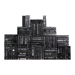 Booth & Williams - Modern Book Wall Set, Onyx/Gold, Set of 100 - Books