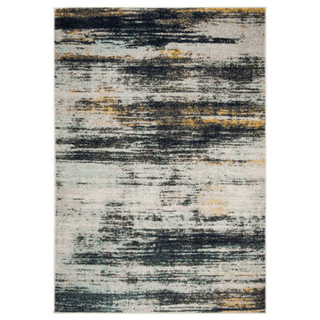 Safavieh Adirondack Collection ADR201 Rug, Light Gray/Black, 6'x9'