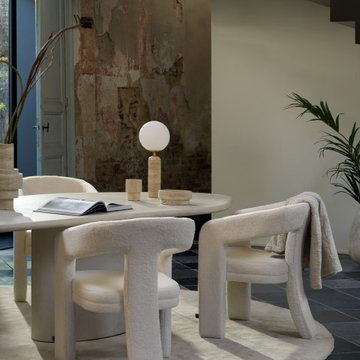 Luxury Dining Room Chairs Beige Boucle
