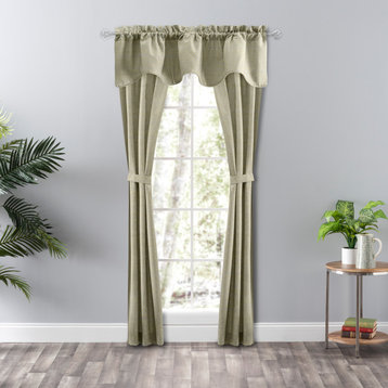Lisa Solid 58" x 15" Lined Scallop Valance, Mist