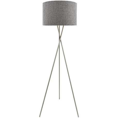 Kira Home Sadie 60" Mid Century Tripod LED Floor Lamp, 9W bulb (/), Gray Drum