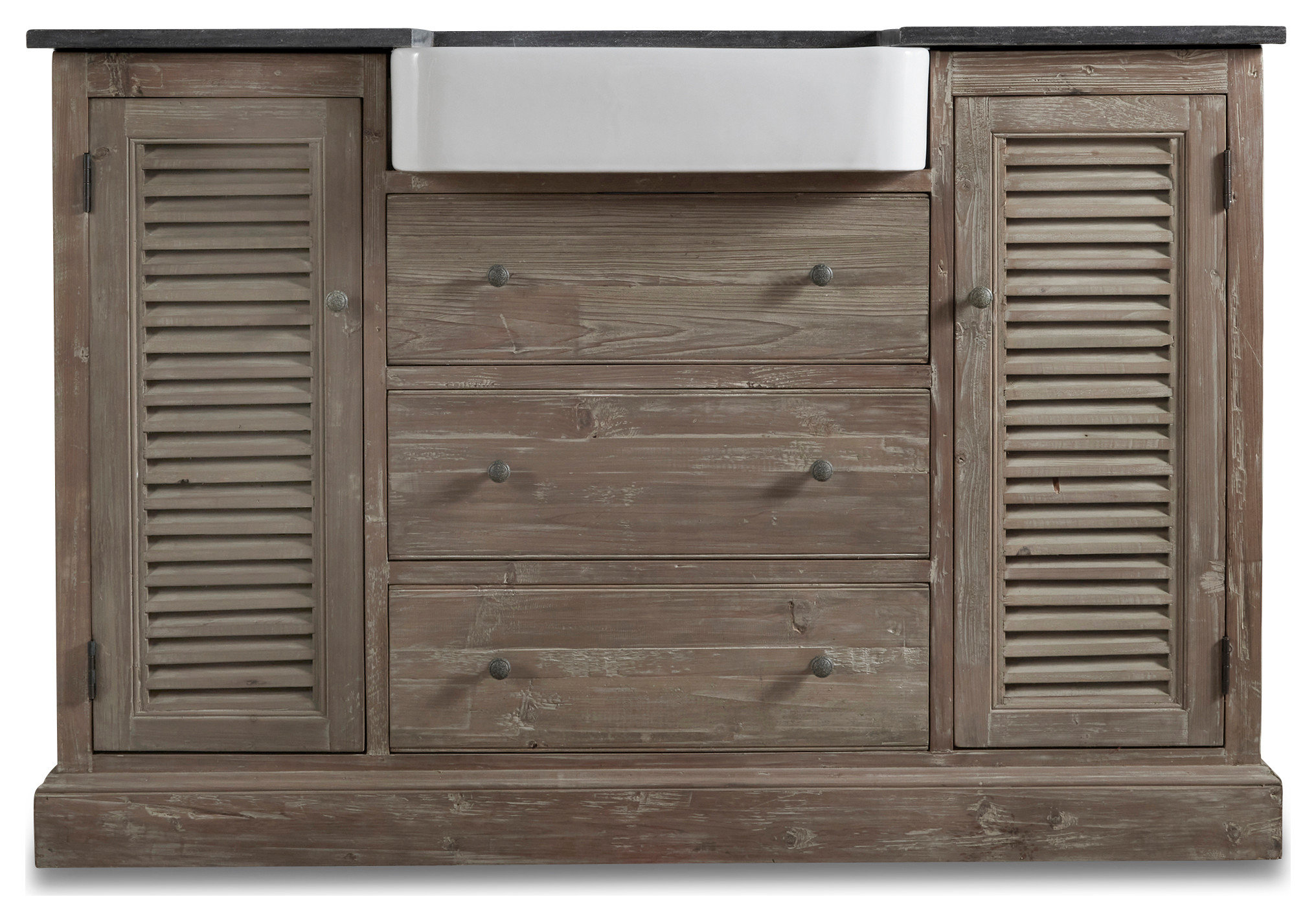 54" Reclaimed Pine Single Bath Vanity - Farmhouse - Bathroom Vanities ...