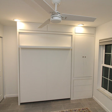 Custom Siena Modern Murphy Wall Bed with Hidden Desk in Side Cabinet