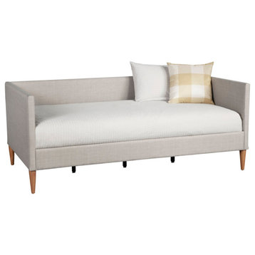 Benzara BM261846 Twin Daybed With Wooden Frame and Fabric Upholstery, Gray