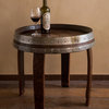 Banded Wine Barrel Side Table, Red Mahogany Finish