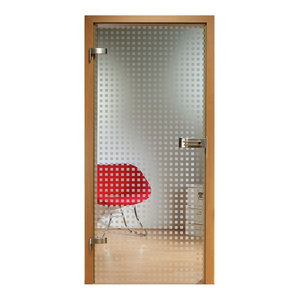 Modern Interior Glass Door With Frosted Squared Dots