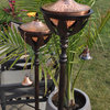 61" Bali Bronze Cast Aluminum Patio Torch, Hammered Copper Head, Set of Two