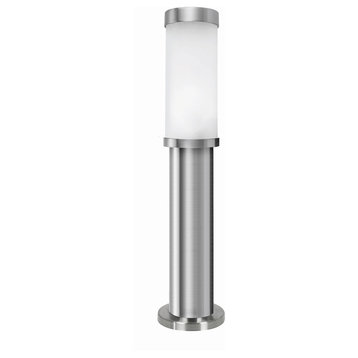 1x40W Outdoor Path Light, Matte Nickel Finish & Opal Frosted Glass