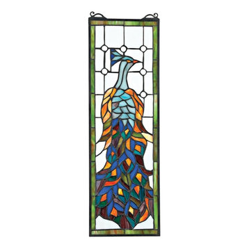 Pleasant Peacock Stained Glass Window