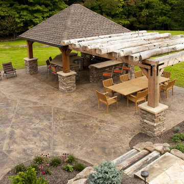 2 Sided Hand Hewn Beams - Patio Space