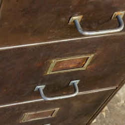 Tannery Reclaimed Vintage Urban Industrial 1940s Steel 4 Drawer Filing Cabinet - Filing Cabinets