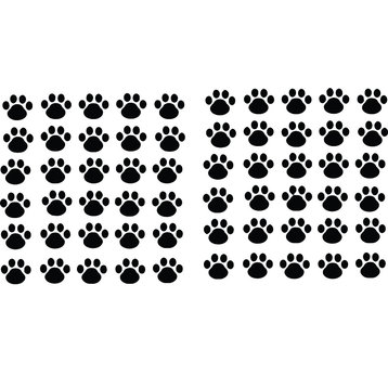 Cat Dog 60 Animal Paw Prints Picture Art Decal, 20x36"