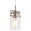 Kira Home Wyer 8" Pendant Light, Glass Cylinder Shade, Dimmable Adjustable Wire