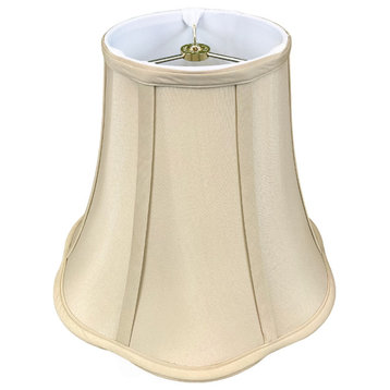 Royal Designs Bottom Scalloped Bell Lamp Shade, Beige, 5x10x8.25, Single