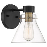 Designers Fountain - Designers Fountain D204M-1B-MB Willow Creek - 1 Light Wall Sconce - Shade Included: Yes  Dimable: YWillow Creek 1 Light Matte Black Clear GlUL: Suitable for damp locations Energy Star Qualified: n/a ADA Certified: n/a  *Number of Lights: Lamp: 1-*Wattage:60w Medium Base bulb(s) *Bulb Included:No *Bulb Type:Medium Base *Finish Type:Matte Black