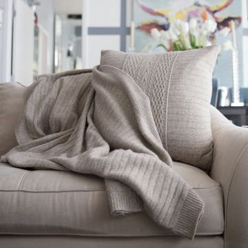 Celestial Pillow & Throw Knitted Set (Slate)