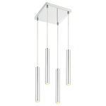 Z-Lite - Z-Lite 4 Light Island/Billiard, Chrome, 917MP12-CH-LED-4SCH - The elongated lines from this four-light pendant light create a radiant focal point. Brilliant and shiny, the chrome finish adds an extra layer of sleekness.