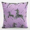 Red from Scalamandre by Cloth & Company 20" Decorative Pillow, Zebras Lilac