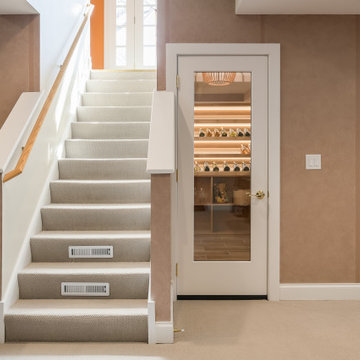 Traditional Basement Wine Cellar with Oak Racks – Chicago