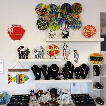 Artwork display at Sm'Art Art Studio Co-op