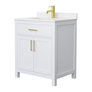 White / Carrara Cultured Marble Top / Brushed Gold Hardware