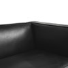 Minkler Contemporary Faux Leather 3 Seater Sofa, Midnight/Dark Walnut
