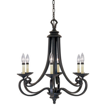 Natural Iron 6 Light Chandelier From The Barcelona Collection