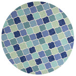 KAS - KAS Harbor 4231 Stella Bordered Outdoor Rug, Blue, 7'6"x7'6" Round - Keep it trendy outdoors or brighten up the indoors with one of our finely-crafted Harbor rugs. These rugs stay in tune with today's home decor trends and bring a touch of sophistication to your living space.
