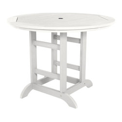 Highwood USA - Round Counter-Height Dining Table, 48'', White - Outdoor Pub And Bistro Tables