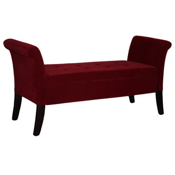 26" Tall Storage Bench, Red
