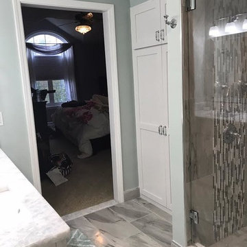 White Contemporary Bathroom Remodel