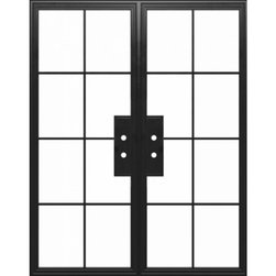 WOOTZ -DOUBLE - STEEL METAL EXTERIOR GRADE 8-LITE DOUBLE FRENCH DOOR WITH CLEAR LOW-E GLASS - Windows And Doors