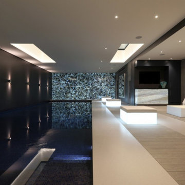 LED Lighting for Feature Wall and Furniture in a Luxury Indoor Swimming Pool