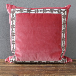 coral velvet pillow - Decorative Pillows
