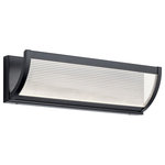 Elan Lighting - Elan Lighting 85049MBK Roone - 19" 16W 1 LED Linear Bath Vanity - Roone fixtures are elegance redefined, and strikinRoone 19" 16W 1 LED  Matte Black Ribbed AUL: Suitable for damp locations Energy Star Qualified: n/a ADA Certified: n/a  *Number of Lights: Lamp: 1-*Wattage:16w LED bulb(s) *Bulb Included:Yes *Bulb Type:LED *Finish Type:Matte Black