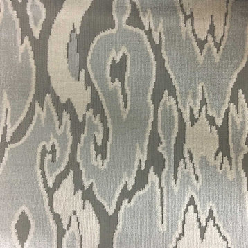 Harrow Abstract Cut Velvet Upholstery Fabric, Glacier