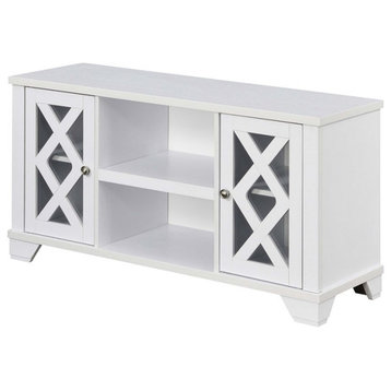 Convenience Concepts Gateway 47" TV Stand with Storage Cabinets in White Wood