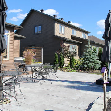 Full Yard Landscaping Makeover // Entry // patio // Bar // Fireplace