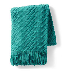 Textured Stripe Knit Throw - Products