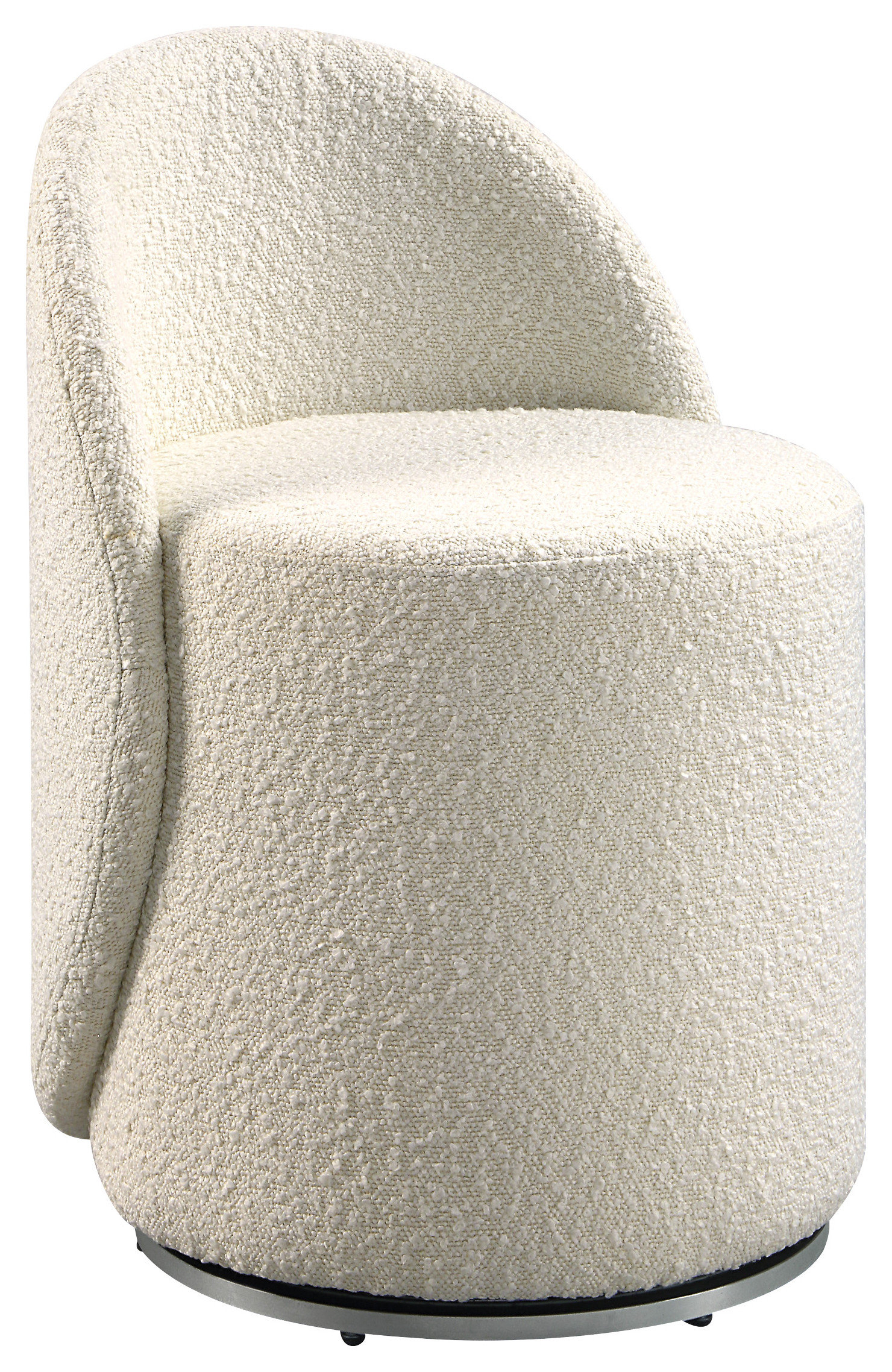Lystra Swivel Vanity Chair in Textured Cream Fabric - Fully Assembled