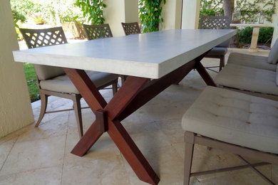 Concrete Dining Table With Hardwood Base