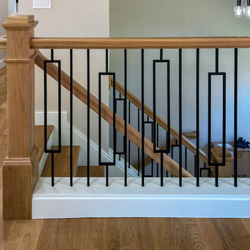 White Oak Guardrail with Mortised Square Balusters