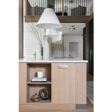 Transitional Cottage Kitchen with Custom-Made Island