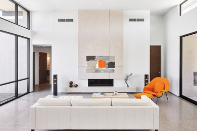 Trendy living room photo in Phoenix