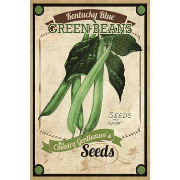 "Seed Packet Greenbeans" Painting Print on Canvas