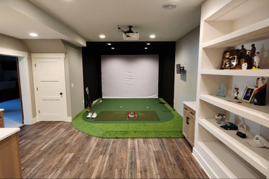 Basement - rustic basement idea in Milwaukee