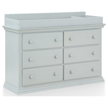 Suite Bebe Hardwood Universal 6 Drawer Fully Assembled Double Dresser Gray