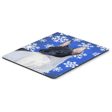 Rat Terrier Winter Snowflakes Holiday Mouse Pad/Hot Pad/Trivet