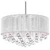 Water Drop 9 Light Drum Shade Chandelier With Chrome Finish